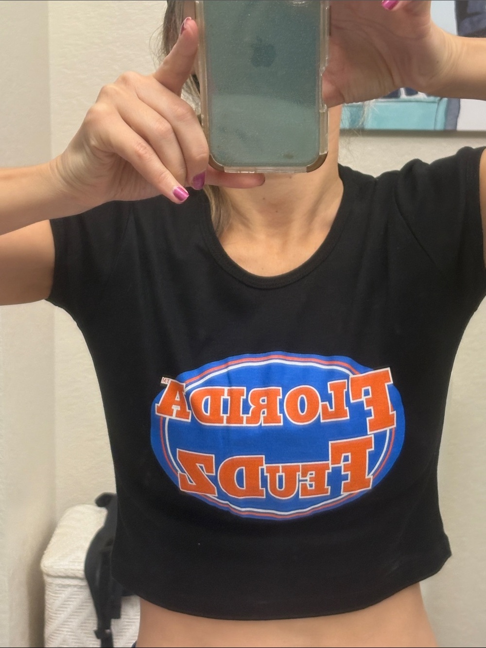 Florida Feudz UF gators Black Graphic Crop Tee